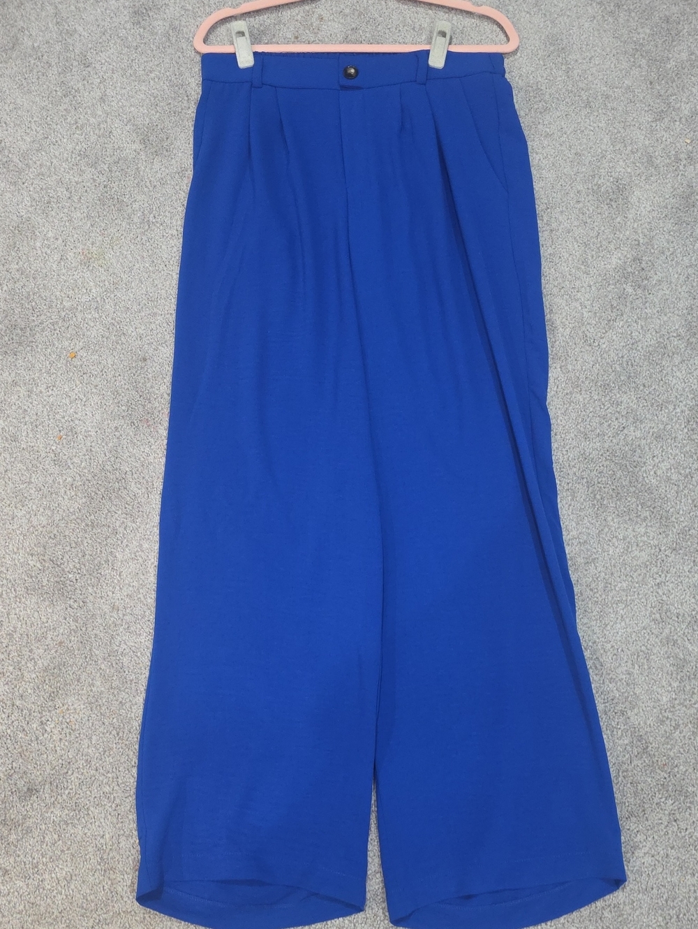 High-Rise Wide-Leg Pants in Cobalt Blue